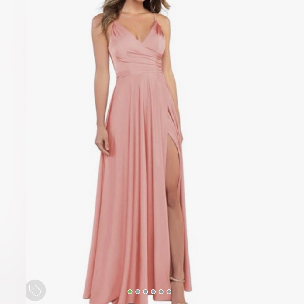 SKYCITY- Women’s A Line V Neck Satin Dress